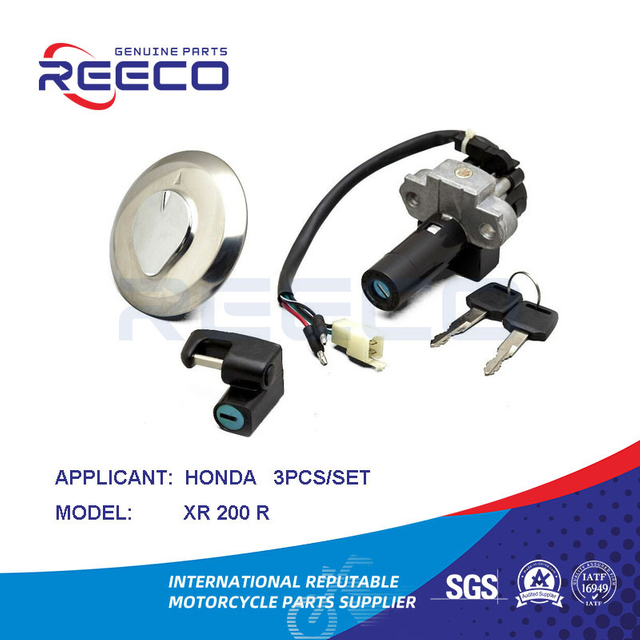 Kit de interruptor de motocicleta de calidad Reeco OE (interruptor de encendido, tapa del tanque de combustible, bloqueo de manija...) para Honda Xr 200 R Juego de 3 piezas