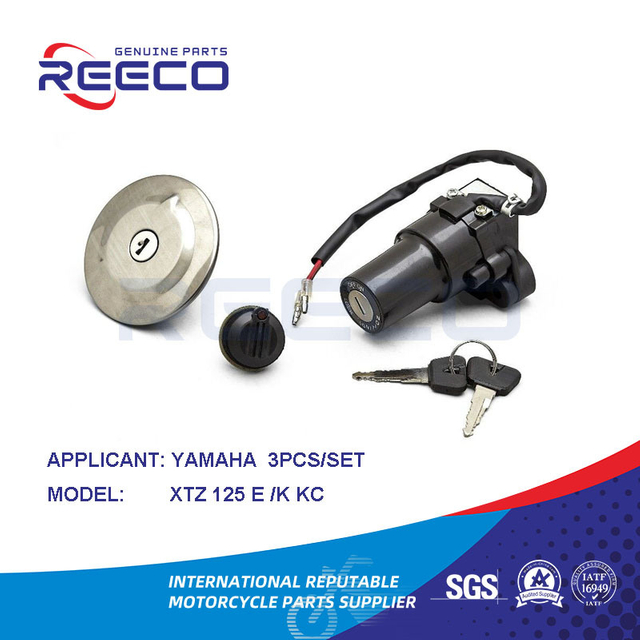 Kit de interruptor de motocicleta Reeco de calidad OE (interruptor de encendido, tapa del tanque de combustible, bloqueo de manija...) para YAMAHA Xtz 125 EK Kc Juego de 3 piezas