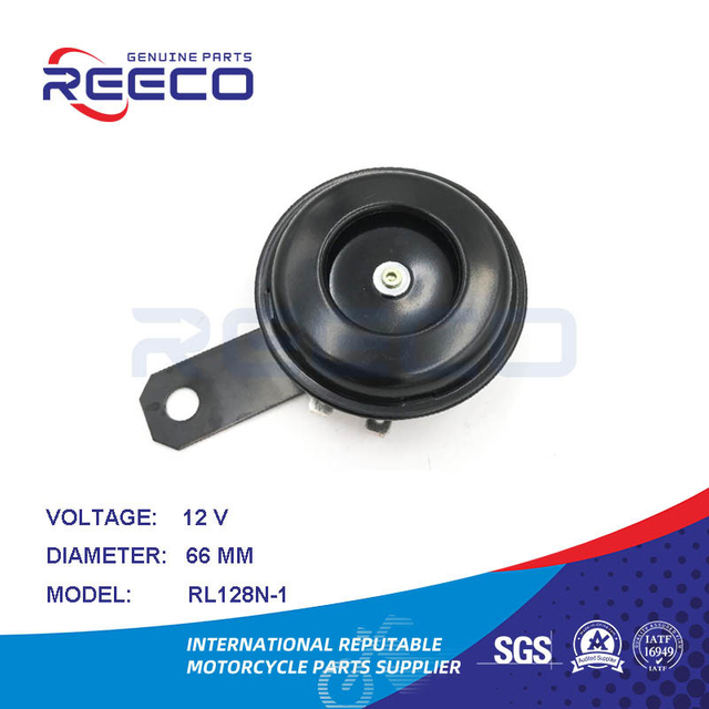 Bocina de motocicleta de 66 mm Rl128n-1 para Honda YAMAHA Suzuki Bajaj Tvs