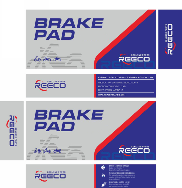 Reeco calidad OE pastillas de freno de motocicleta Rl-8075A para Honda YAMAHA Suzuki Bajaj Televisores