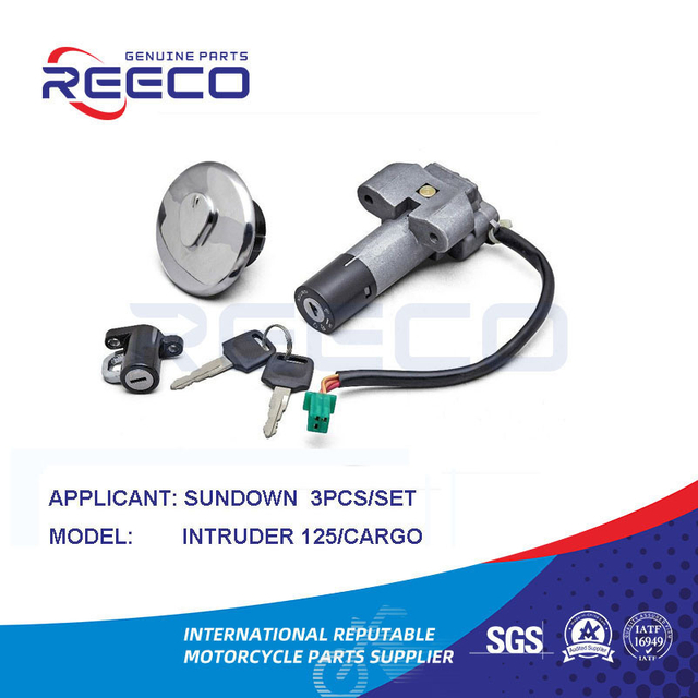 Kit de interruptor de motocicleta de calidad Reeco OE (interruptor de encendido, tapa del tanque de combustible, bloqueo de manija...) para Suzuki Intruder 125 Cargo Juego de 3 piezas