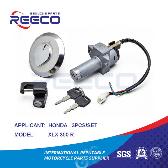 Kit de interruptor de motocicleta de calidad Reeco OE (interruptor de encendido, tapa del tanque de combustible, bloqueo de manija...) para Honda Xlx 350 R Juego de 3 piezas